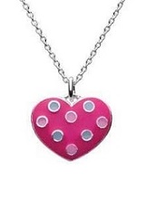 felicitous itsy-bitsy fuchsia polka silver baby necklace